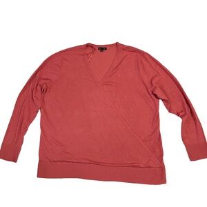 Lety & Me Stitch Fix 2X Wrap Sweater Knit Coral‎ hipster geek nerd teacher